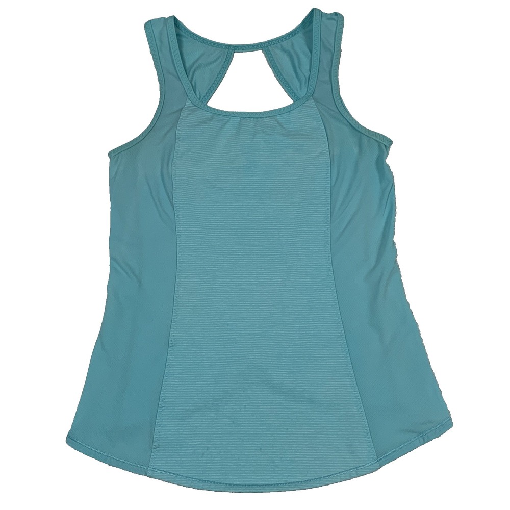 lululemon Run Speed Squad Tank Top Women ~Sz 8/M Teal Open Crossover Back